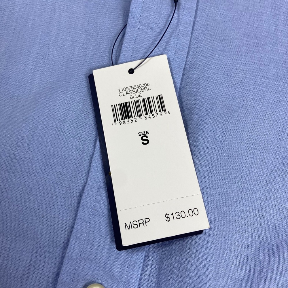 Polo Ralph Lauren Mens S Blue Linen Cotton Button Down Shirt NEW Classic Fit - Picture 4 of 8